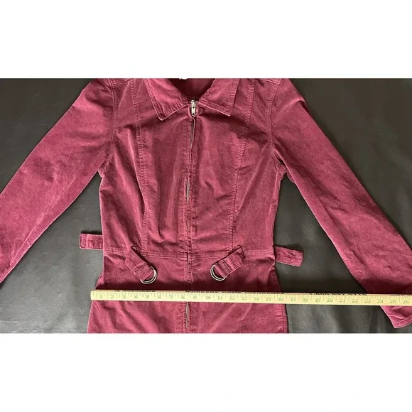 Free People Take Me Out Mulberry Corduroy Jumpsuit 6 Zip Front Utility Boho $148 - Picture 7 of 13